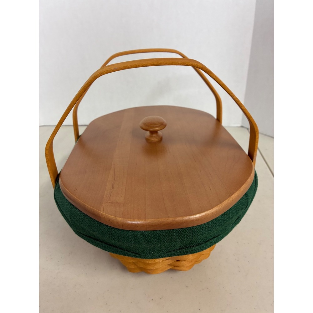 Longaberger 2006 Christmas Collection Natures Garland Basket Wood Lid Liner USA - Picture 4 of 11